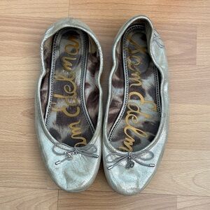 Sam Edelman Metallic Silver Flats